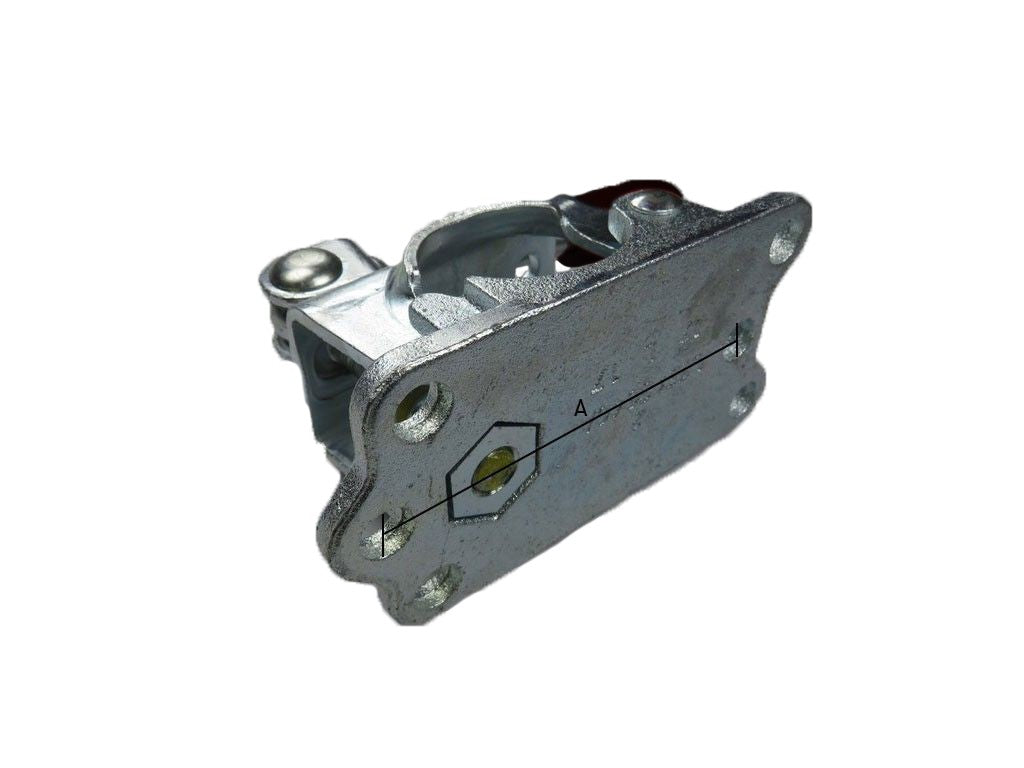 Neuswiel-steunpootklem 48mm met knikspindel