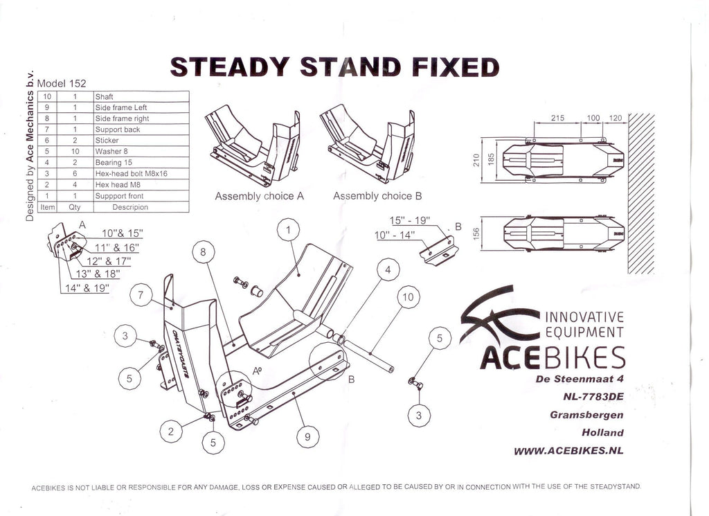 Motorsteun Steadystand Fixed