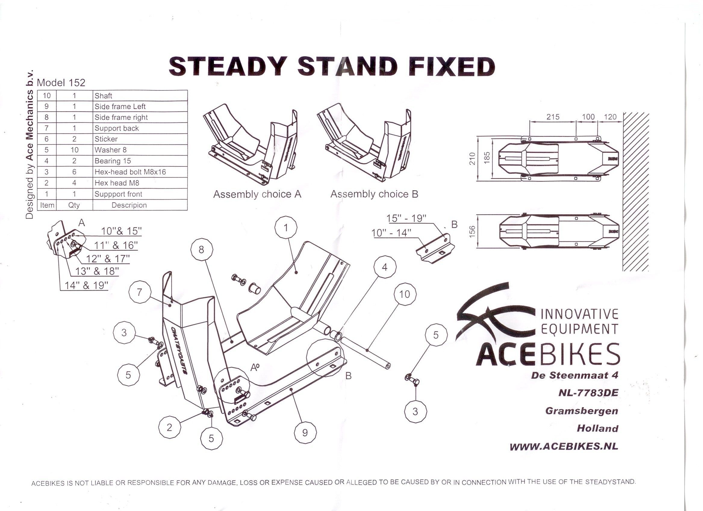 Motorsteun Steadystand Fixed