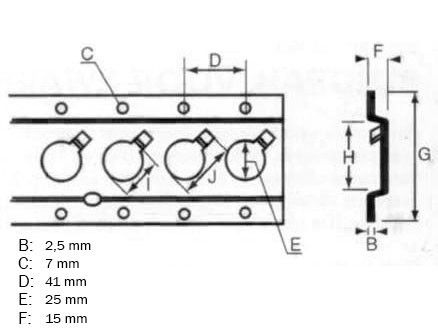 Bindrail per meter